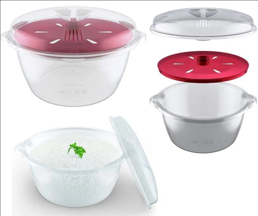 Panela de Arroz Para Microondas, Vermelho, Euro