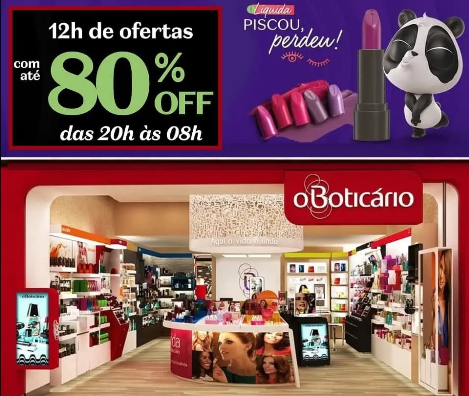 12 horas com ofertas de até 80% de DESCONTO Boticário