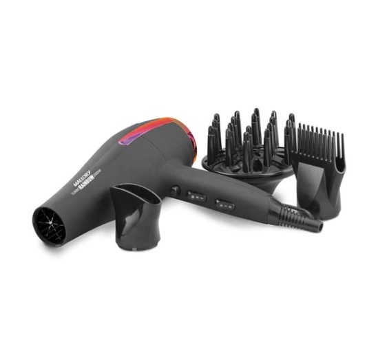 Secador de Cabelos Mallory Turbo Rainbow 2000W – Preto