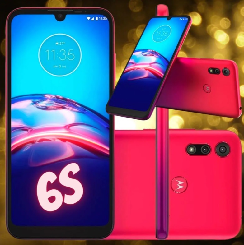 Smartphone Motorola Moto E6S Dual Chip Desbloqueado Android Tela 6.1” 32GB 4G Câmera 13MP + 2MP Helio P22 – Vermelho Magenta