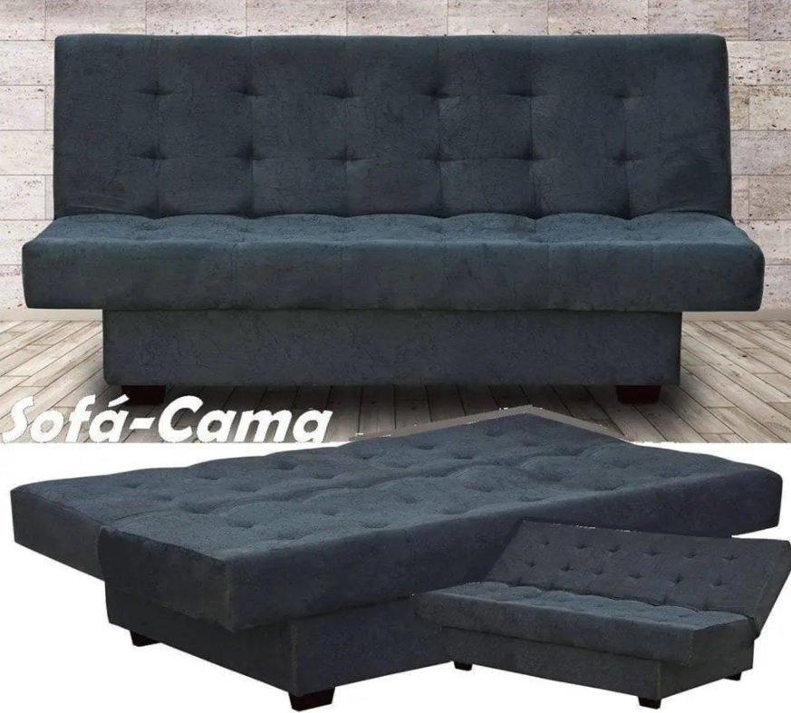 Sofá-Cama Casal 3 Lugares Suede Reclinável – Matrix Laila