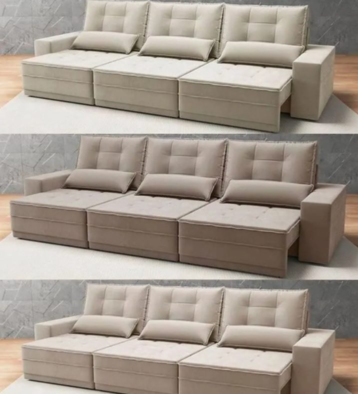 Sofá Retrátil Reclinável 6 Lugares – Velosuede Golden Next Sofás