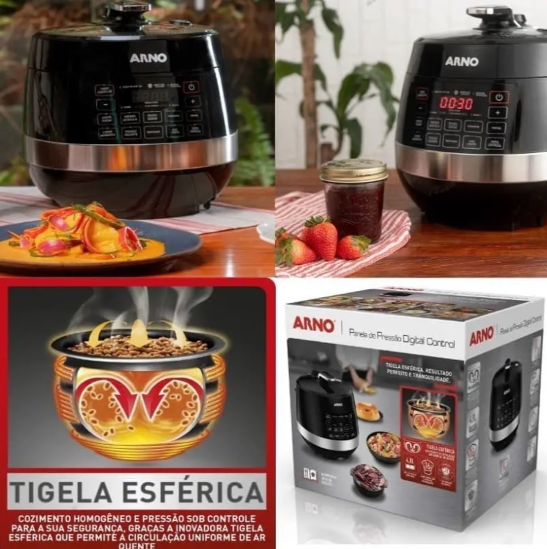Arno Panela de Pressão Elétrica Digital Control, 4,8L, PP50 – 110V