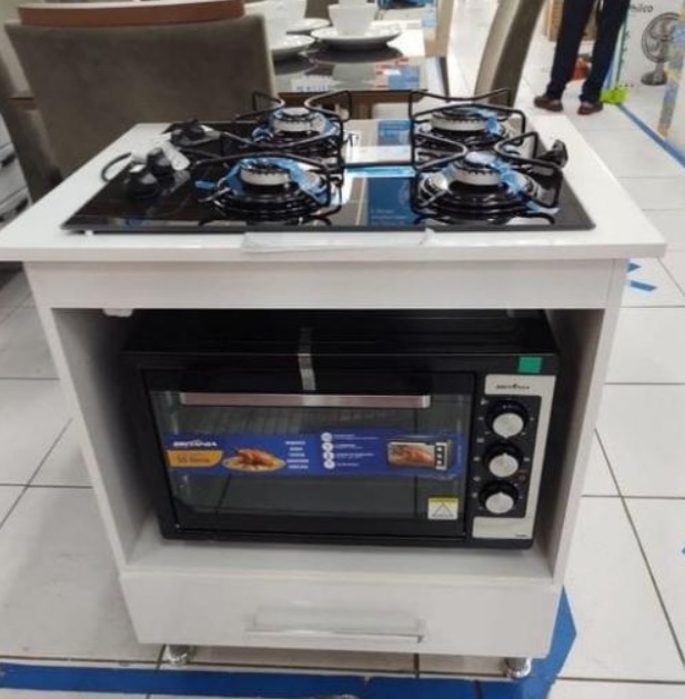 Balcão de Cozinha com Tampo para Cooktop – Indekes 1 Gaveta Eros