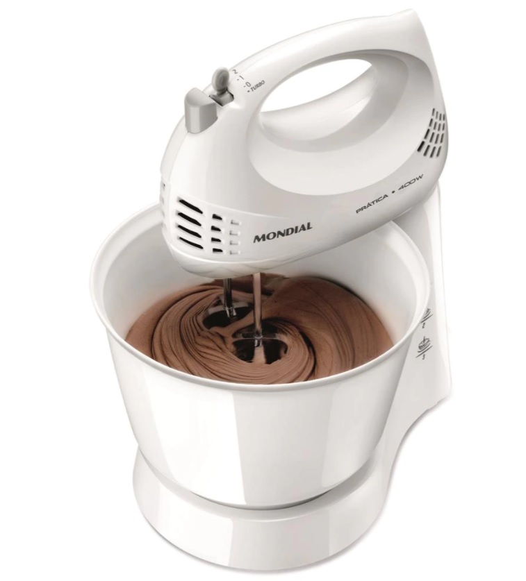 Batedeira Mondial Prática B-44 com 3 Velocidades – Branca