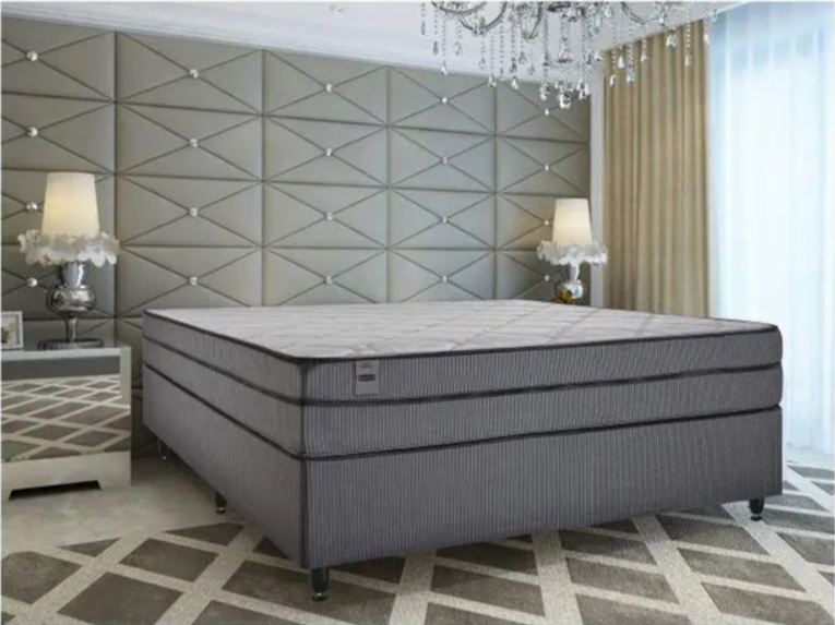 Cama Box Casal (Box + Colchão) Inducol – Molas Ensacadas 64cm de Altura Vanille Black