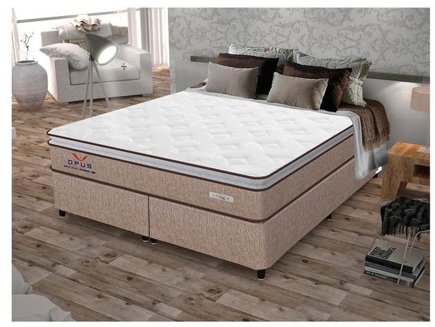 Cama Box Queen (Box + Colchão) Plumatex – Molas Ensacadas 65cm de Altura Ópus