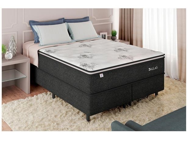Cama Box Queen (Box + Colchão) Plumatex – Mola Ensacada 65cm de Altura Dallas
