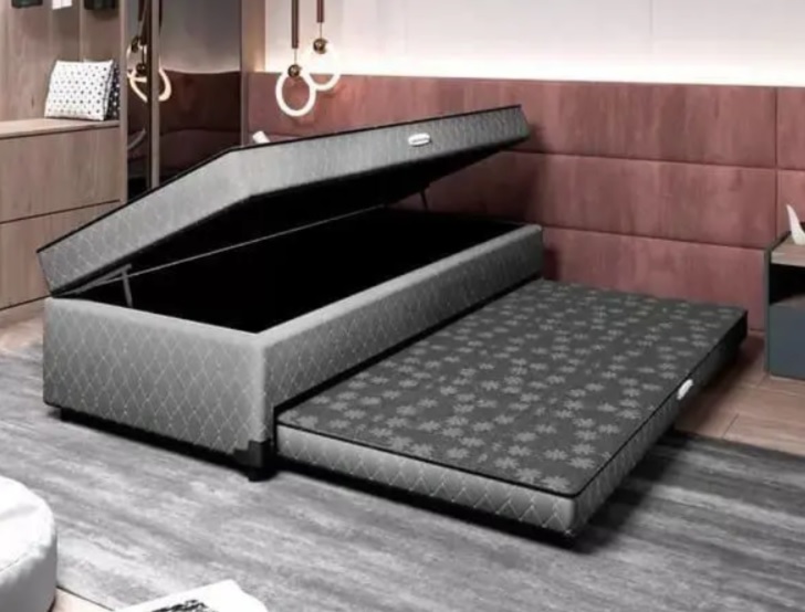 Cama Box Solteiro LightSpuma com Baú – e Cama Auxiliar 61cm de Altura Lady