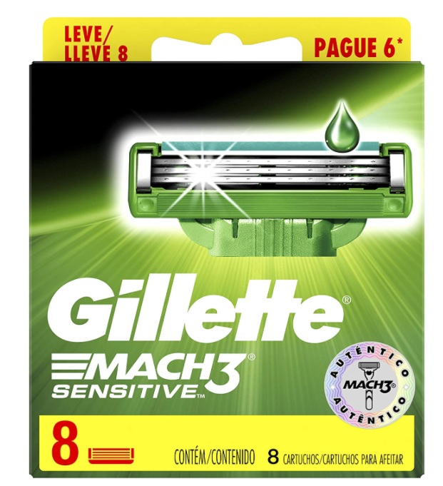 Carga para Aparelho de Barbear Gillette Mach3 Sensitive Leve 8 Pague 6