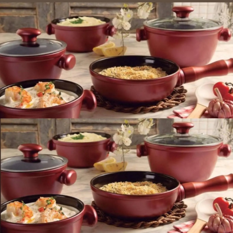 Conjunto de Panelas de Cerâmica Chef, 5 Peças, Rose Gold, Ceraflame