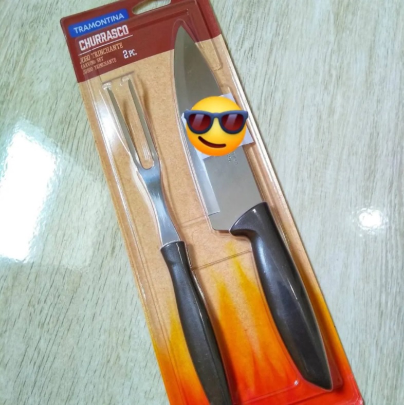 Conjunto para Churrasco Trinchante Tramontina Plenus em Aço Inox e Polipropileno – 2 Peças