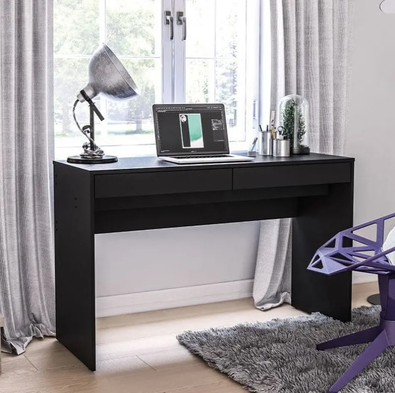 Escrivaninha 2 Gavetas Black – Politorno Lindóia