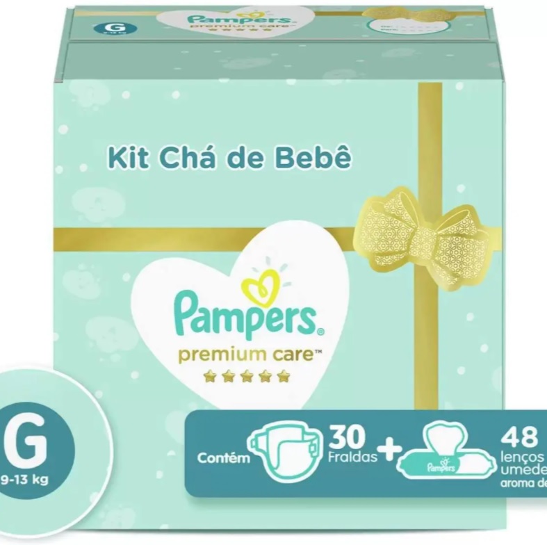 Fralda Pampers com Lenços Umedecidos ( G/XG )