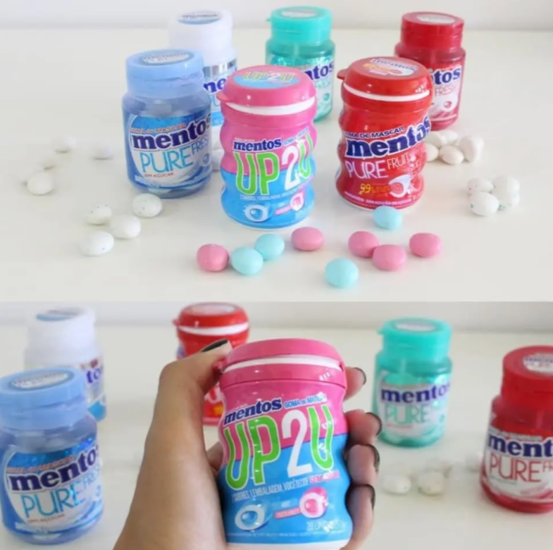 Goma de Mascar Mentos Pure Fresh sem Açúcar 56g Display (6 Unidades)