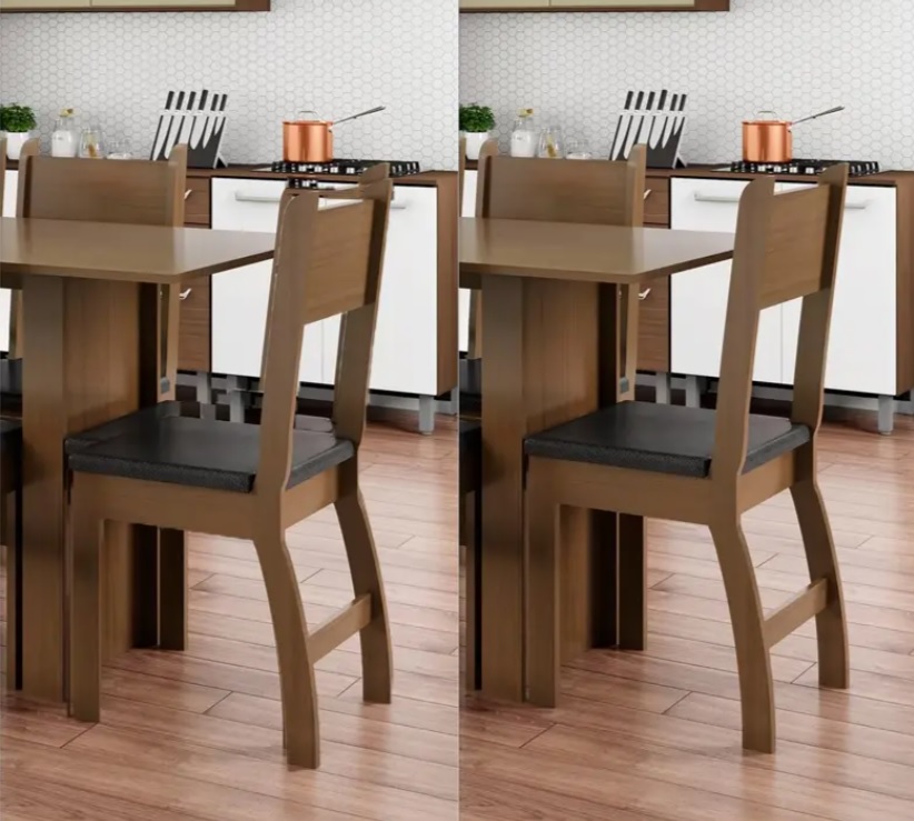 Jogo de Cadeiras para Cozinha Estofada – Poliman Móveis Milano M02070 2 Peças