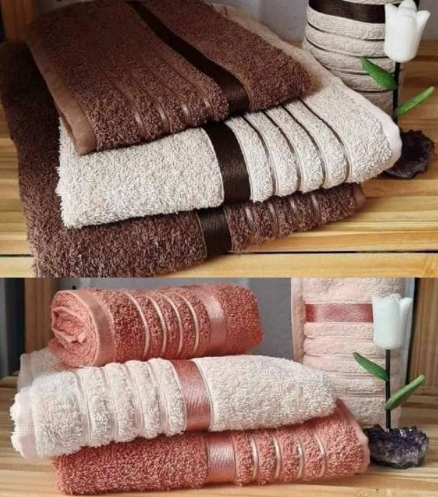 Jogo de Toalhas Karsten Otto Castanho e Grão – 3 Peças