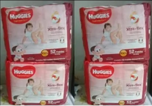 Kit 4 Pacotes Fraldas Huggies Supreme Care