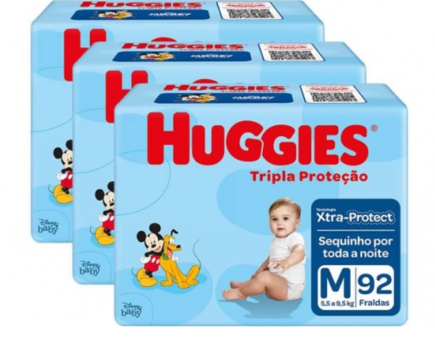 Kit Fraldas Huggies Tripla Proteção – Todos tamanhos