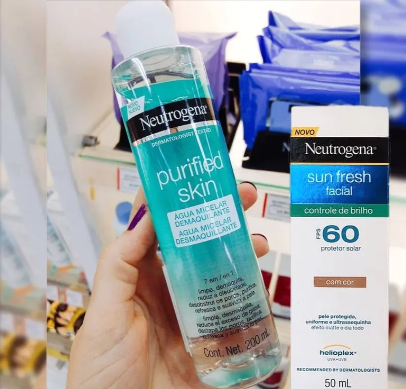 Kit Promocional Protetor Solar Sun Fresh Facial Fps 60 com Água Micelar Demaquilante, Neutrogena