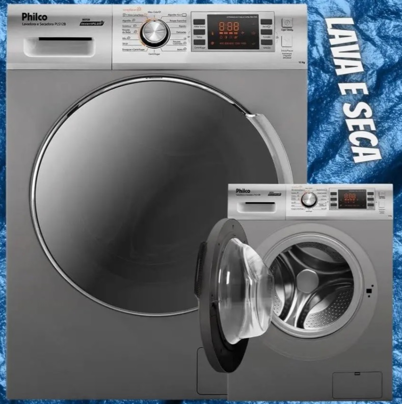 Lava e Seca Philco 12Kg 16 Programas Inox PLS12T