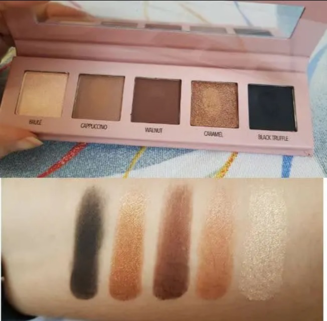 Paleta de Sombras 5 Tons: 3 Cintilantes e 2 Opacas, Océane, Brulé (Cintilante); Cappuccino; Walnut; Caramel (Cintilante); Black Truffle