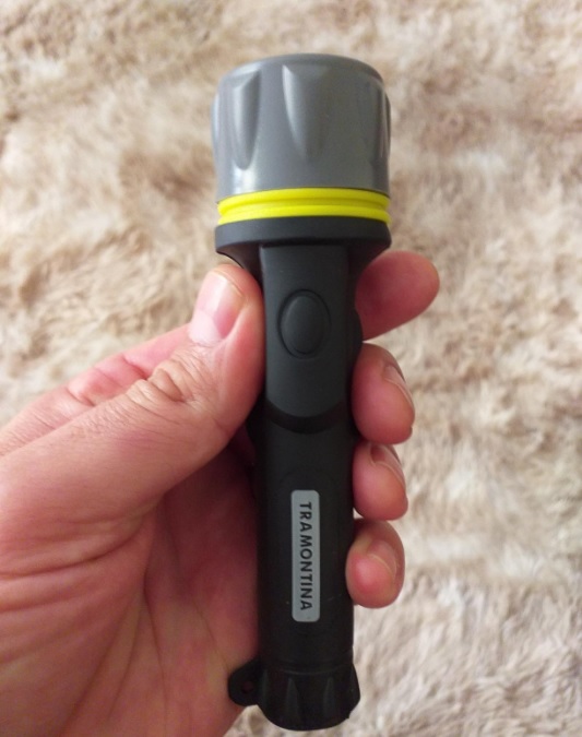 Lanterna Plástica 2 Pilhas AA, 3 Lâmpadas de Led, Preto 43757300