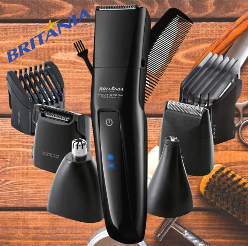 Aparador de Pelos Britânia Multigroom BAP03 – 7 em 1 1 Velocidade com Acessórios
