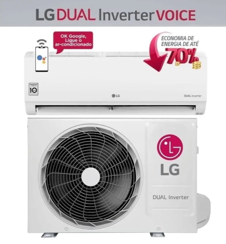 Ar Condicionado Hi Wall LG Dual Inverter Voice 9.000 Btus Frio