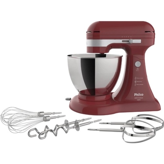 Batedeira Philco Pbt510v 4 Velocidades Inox Vermelha 500W