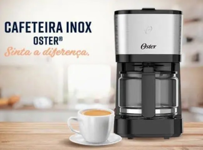Cafeteira Elétrica Oster OCAF300 até 19 cafés – Preta/Inox