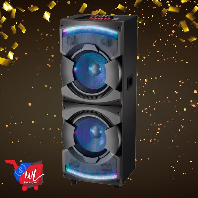 Caixa Amplificadora Multiuso Mondial CM-12 Connect Mega Sound Bluetooth, Entradas USB e SD Card, MP3 e Rádio FM – 1500W