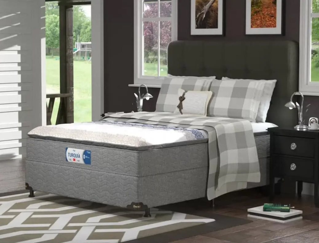 Cama Box Casal (Box + Colchão) Probel Mola – 64cm de Altura Turquia