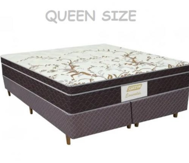 Cama Box Queen (Box + Colchão) Gazin – Mola Ensacada 63cm de Altura Esmeralda