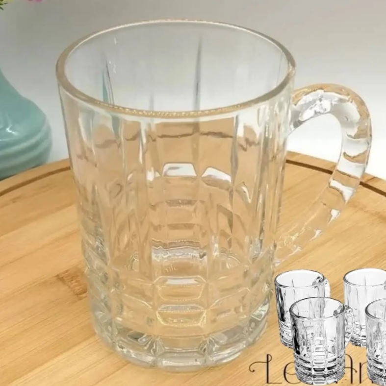 Cj 6 Canecas P/cappuccino De Vidro Calcutá 172ml Lyor Transparente No Voltagev
