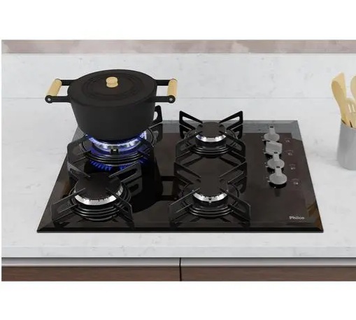 Cooktop 4 Bocas Philco Cook Chef 4 – à Gás GLP Acendimento Automático