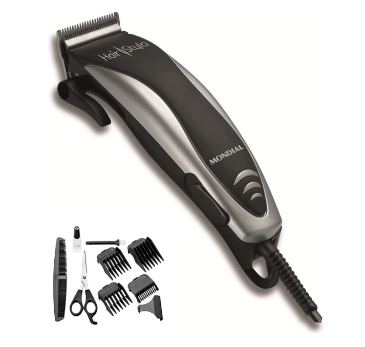 Cortador de Cabelos Hair Stylo, Mondial, CR-02, Preto/Prata