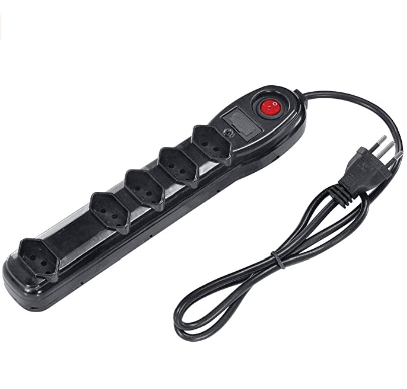 Filtro de Linha 5 Tomadas Pp 3×0, 75 0, 75m Fl5t Embalagem Plástica, Vinik, 30141