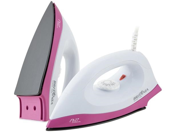 Ferro de Passar a Seco Britânia – FB27 Branco e Rosa