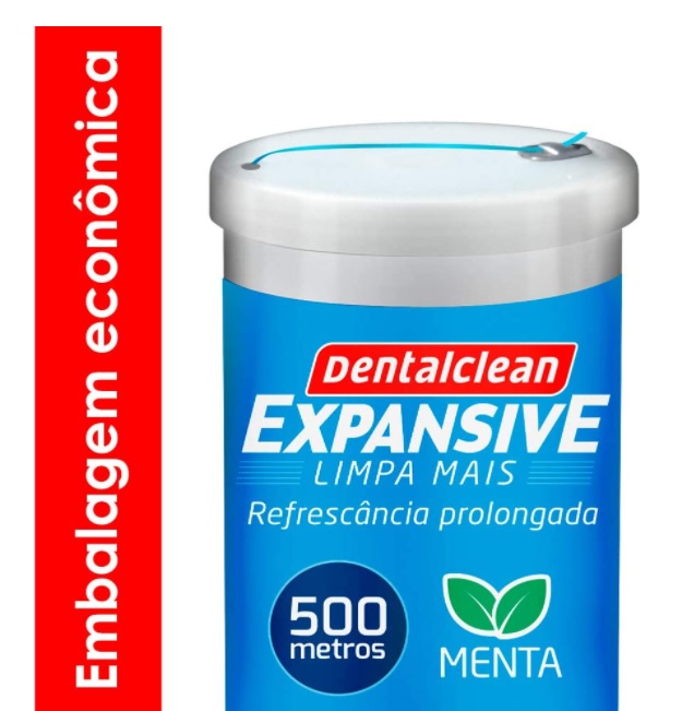 Fio dental profissional com 500 M Dentalclean – Com tecnologia Expansive que expande entre os dentes, Dentalclean