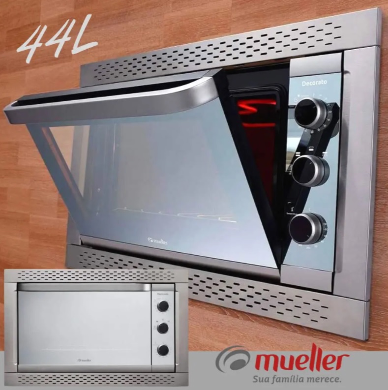 Forno Elétrico de Embutir 44L Decorato Mueller 127V Inox