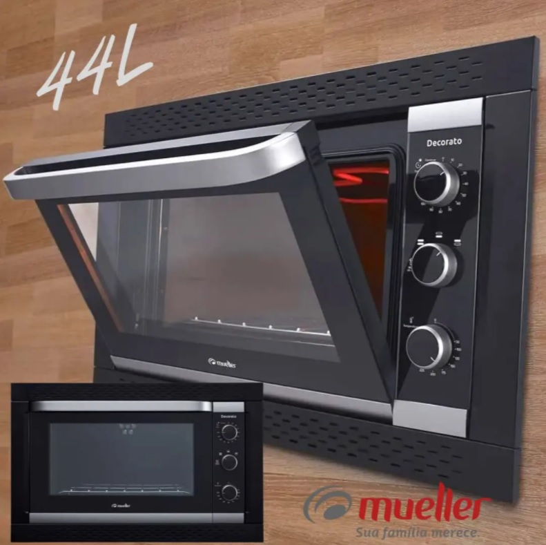 Forno Elétrico de Embutir 44L Decorato Mueller 127V Preto