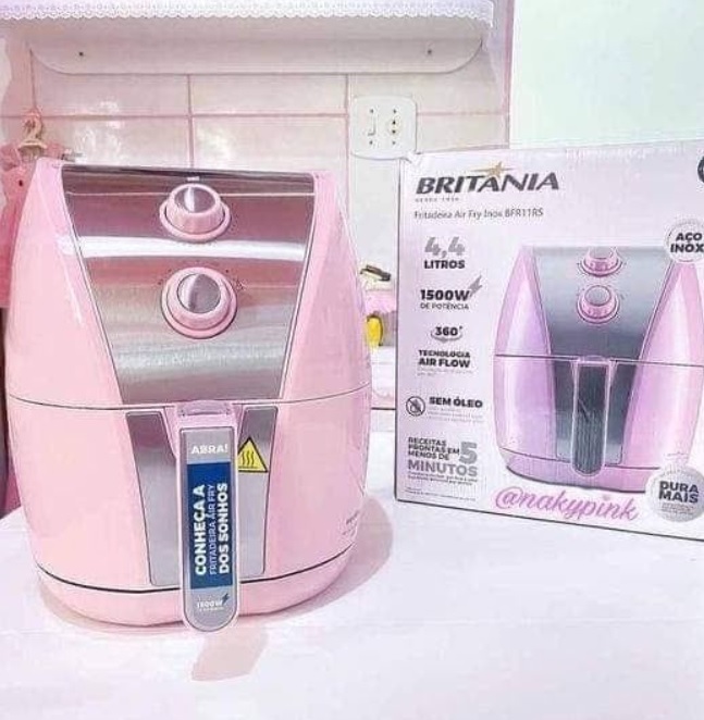 Fritadeira Britânia Air Fry Inox BFR11RS 4,4L 1500W Rosa