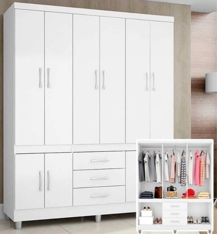 Guarda-roupa Casal 10 Portas 3 Gavetas – Araplac Lisboa/Rusti