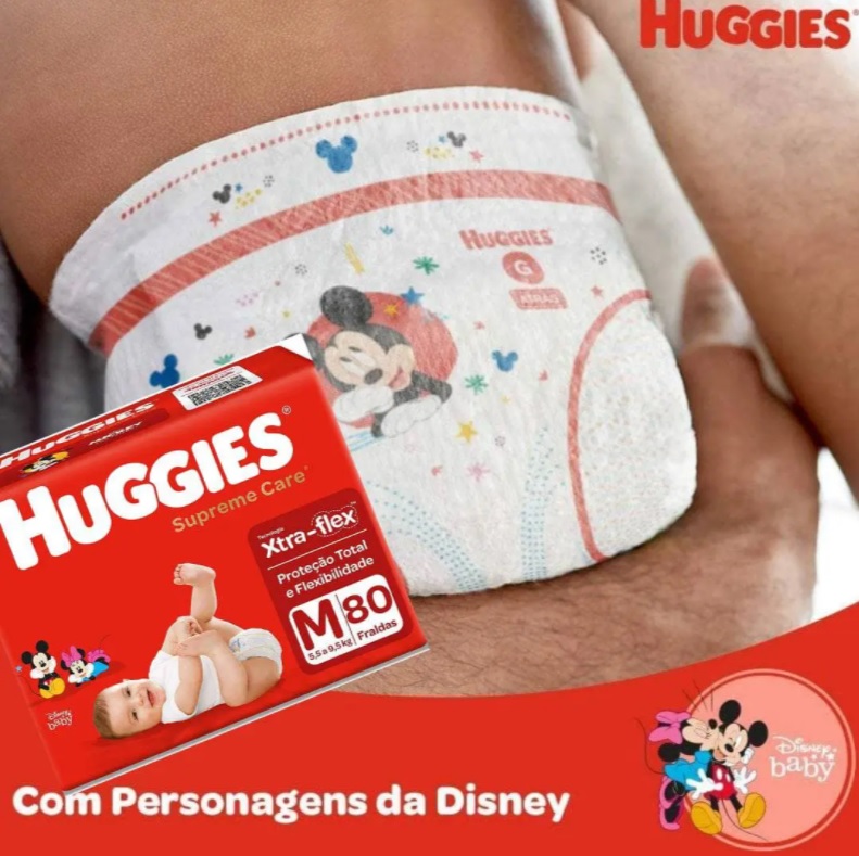 Huggies Fralda Supreme Care Hiper M, 80 Fraldas, A Embalagem Pode Variar