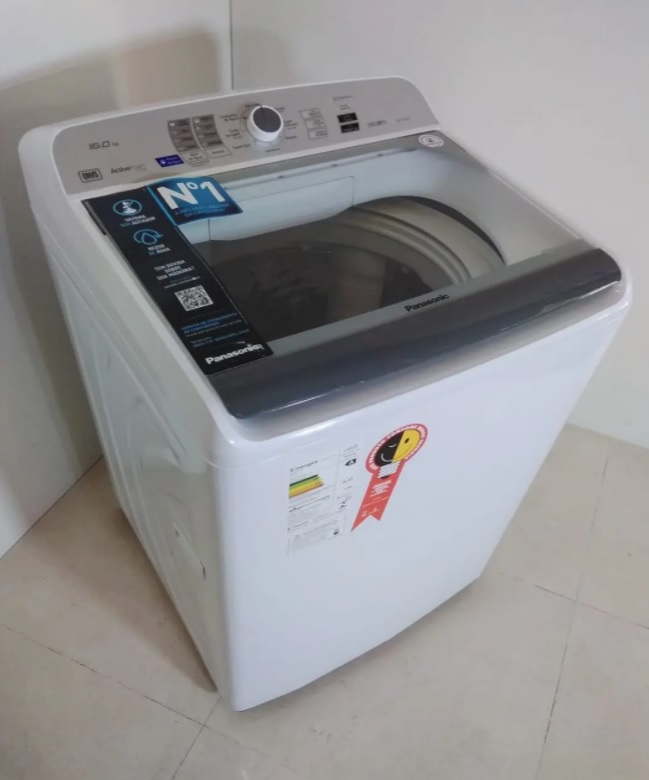 Lavadora de Roupas Panasonic NA-F160B6WA – 16Kg Cesto Inox 9 Programas de Lavagem