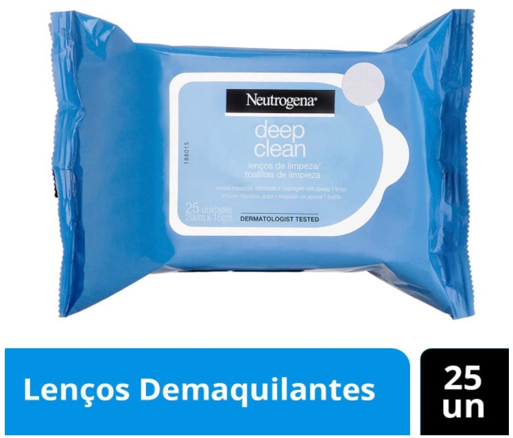 Lenços Demaquilantes Deep Clean, Neutrogena, 25 Unidades