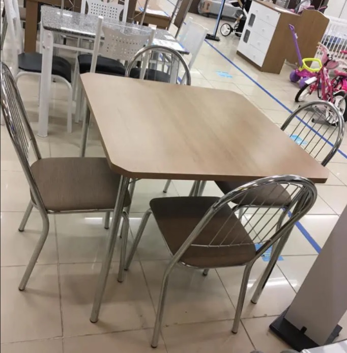 Mesa de Cozinha 4 Cadeiras Quadrada Crome Jade – Kappesberg