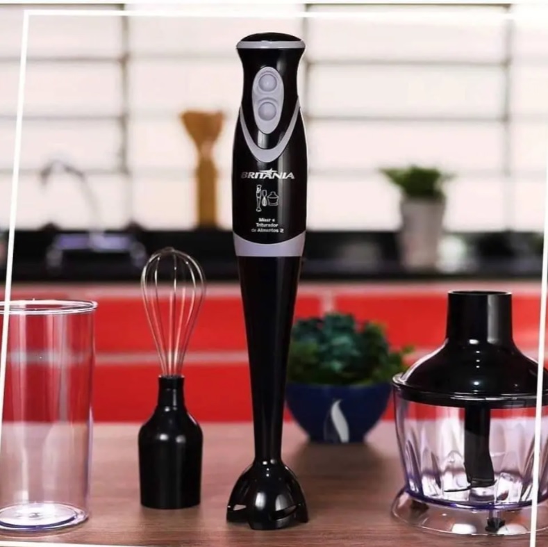 Mixer triturador alimentos, 200W, Preto, 110v, Britânia