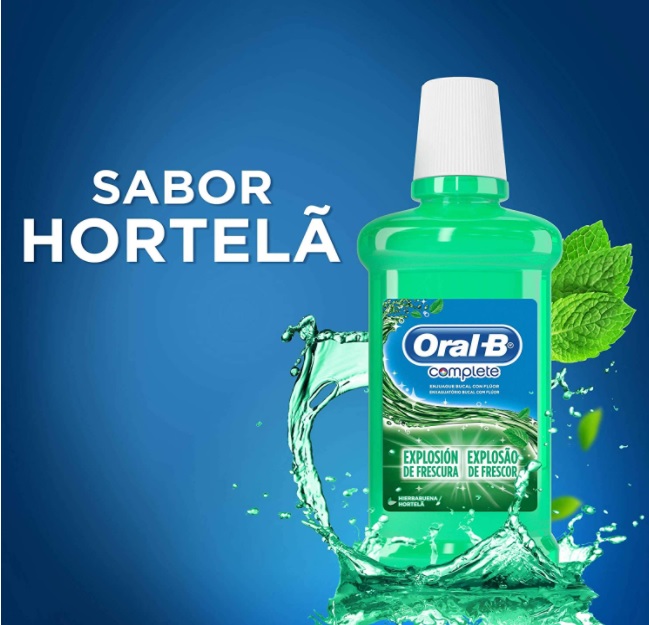 Oral-B Antisséptico Bucal Complete Hortelã, 500 ml